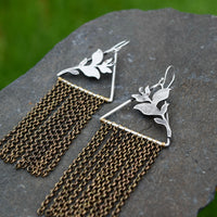 Leaf Triangle Duster Earrings