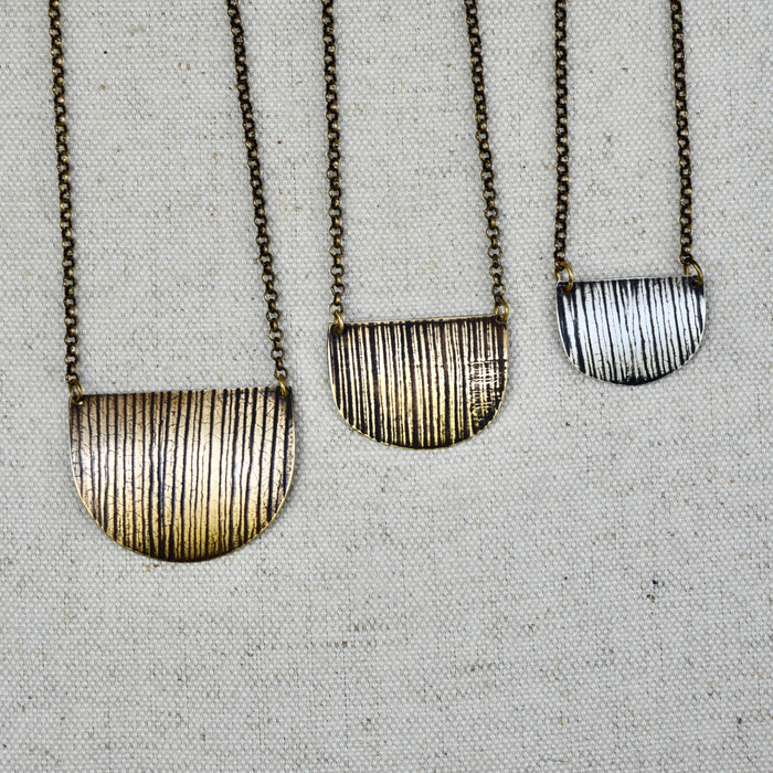 Woodland Basket Necklace: Sterling Silver or Brass