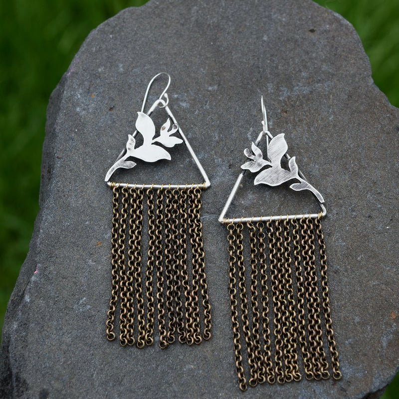 Leaf Triangle Duster Earrings