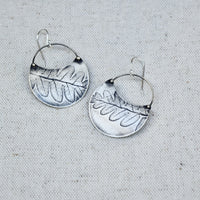 Fern Crescent Earring: Sterling Silver or Brass