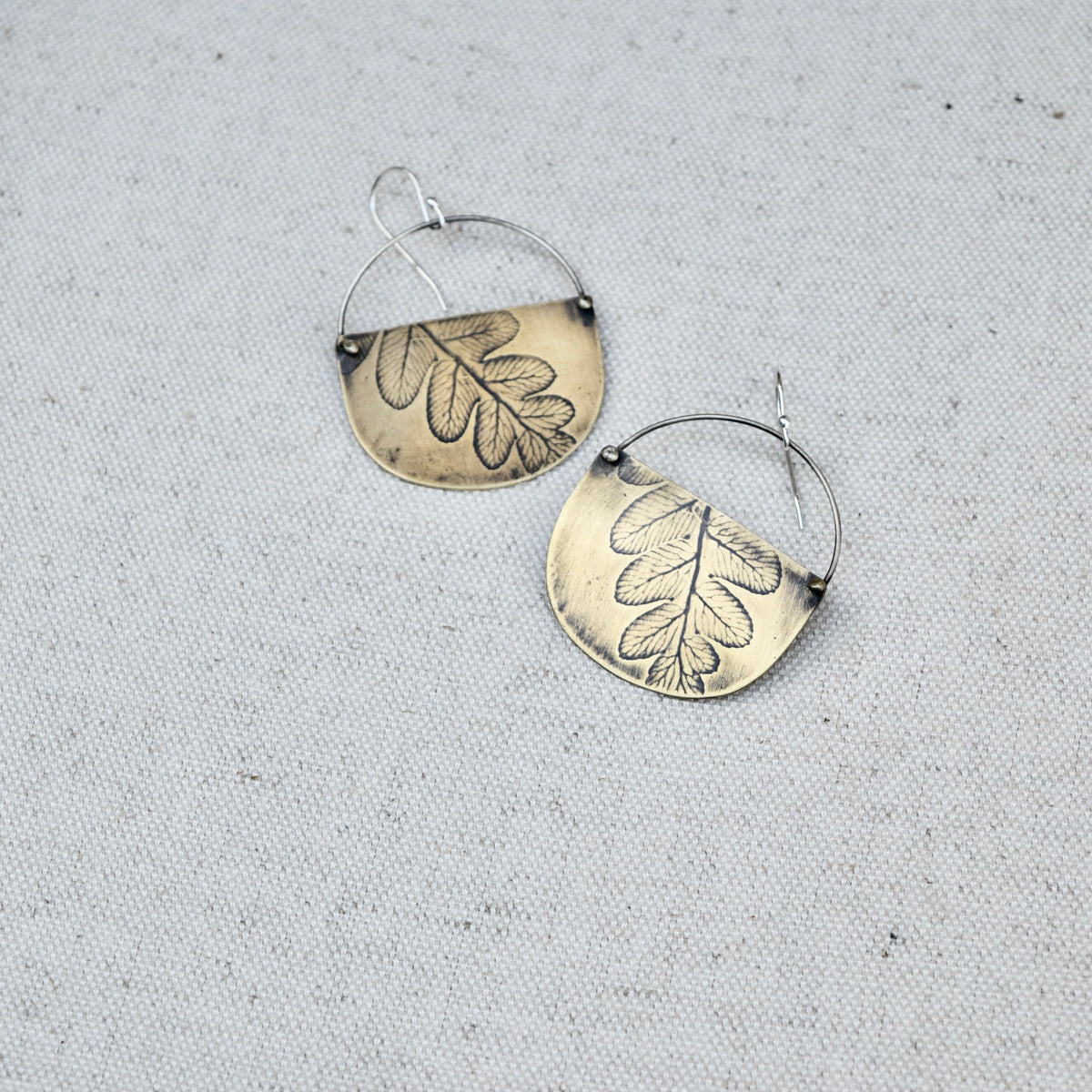 Fern Basket Earring: Sterling Silver or Brass