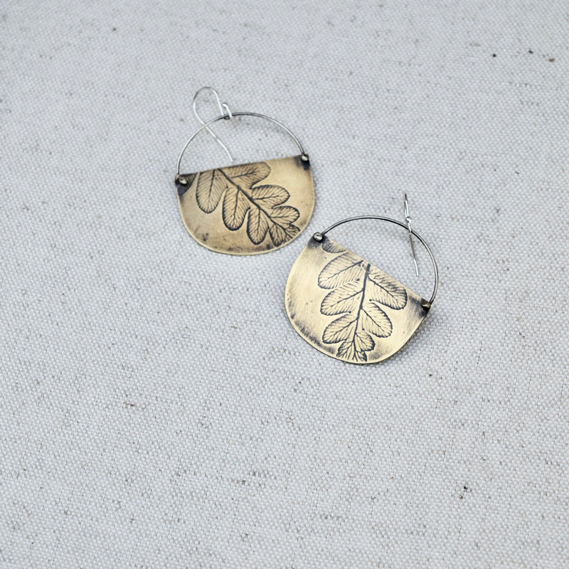 Fern Basket Earring: Sterling Silver or Brass