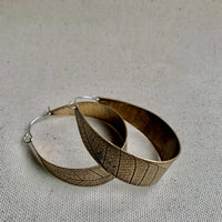 Leaf Hoops: Brass