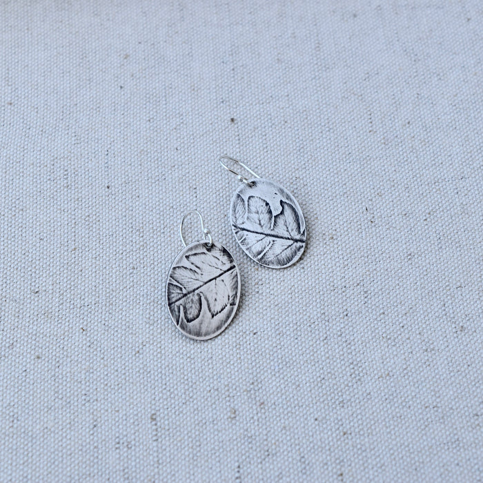 Fern Ovals : Brass or Sterling Silver