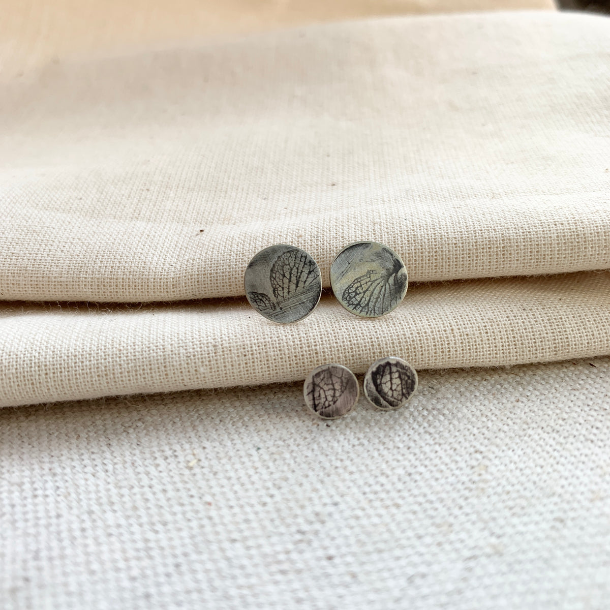 Hydrangea Impression Sterling Silver Studs