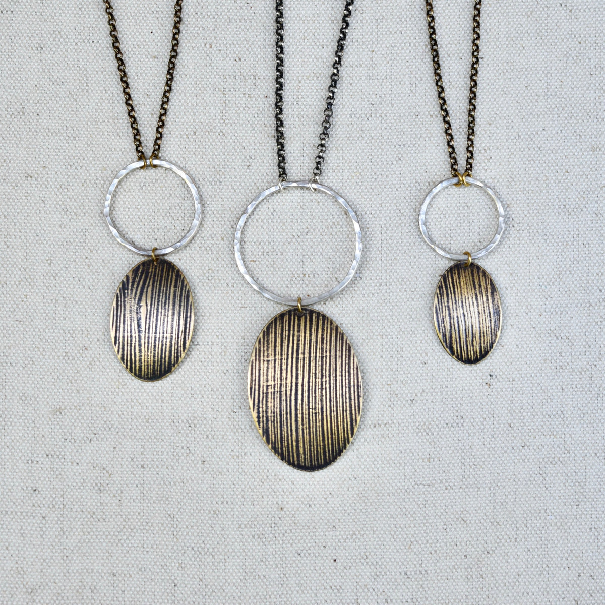Woodland Moon Necklace: Sterling Silver or Brass