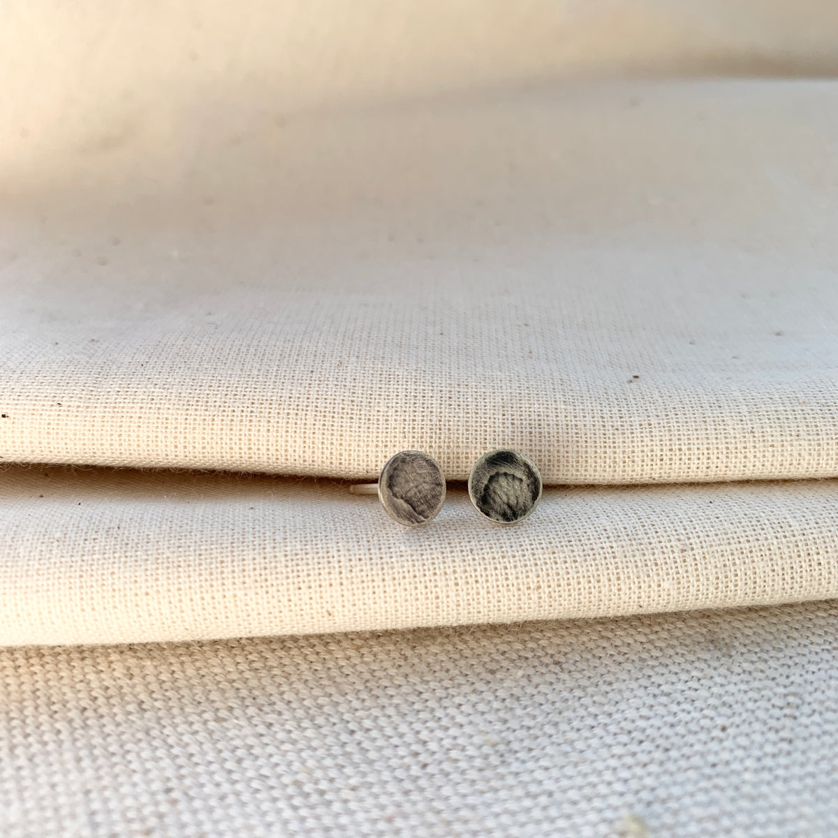 Fern Impression Sterling Silver Studs