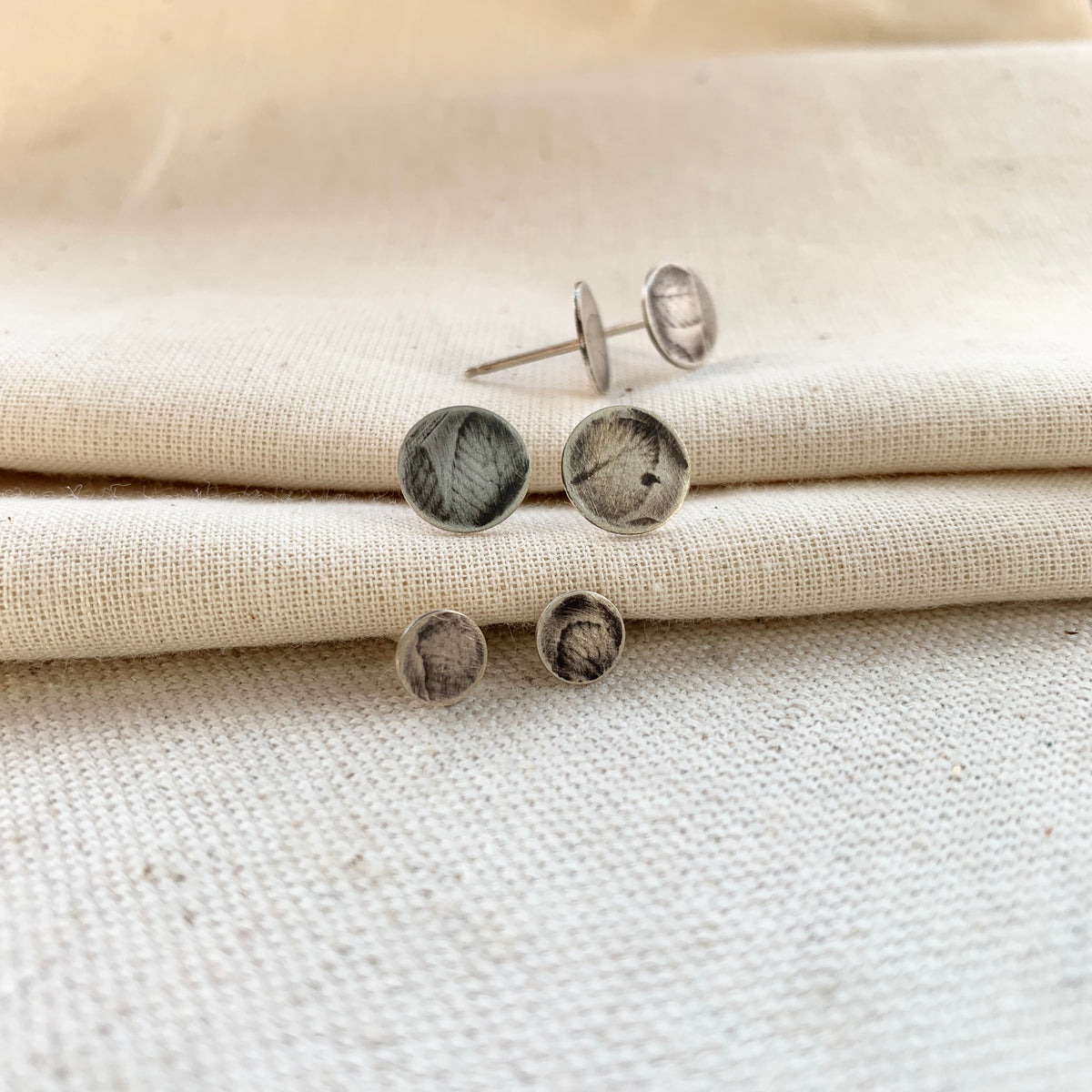 Fern Impression Sterling Silver Studs