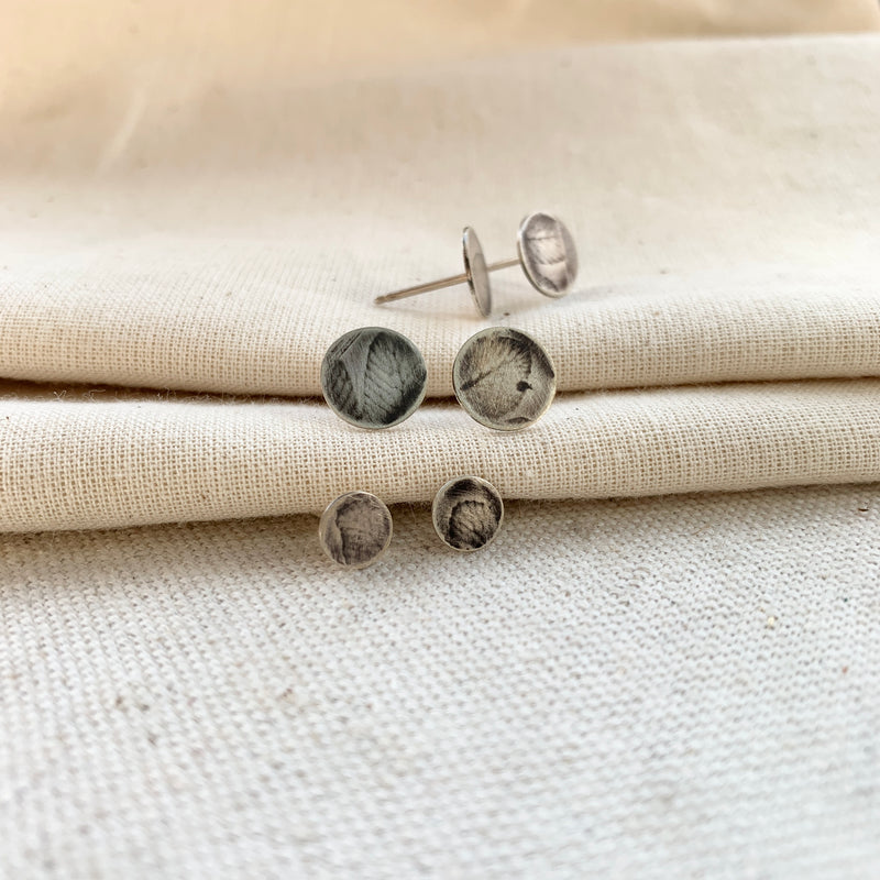 Fern Impression Sterling Silver Studs