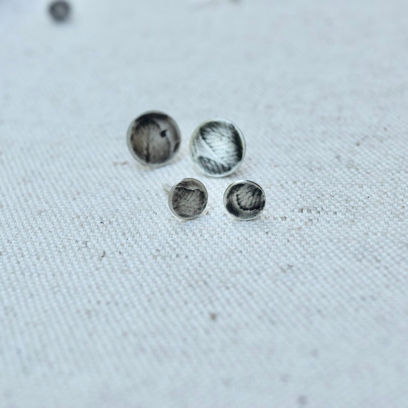 Fern Impression Sterling Silver Studs