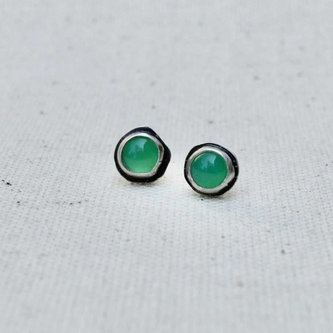 Chrysoprase Studs