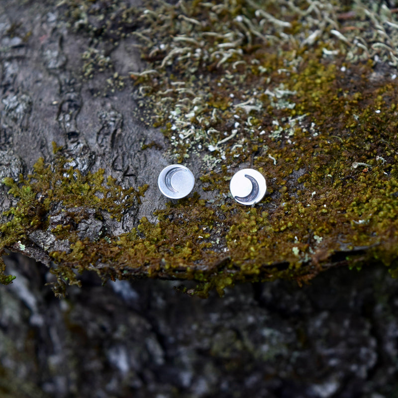 Crescent Moon Hug Studs