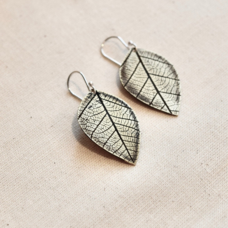 Leaf Earring: Brass