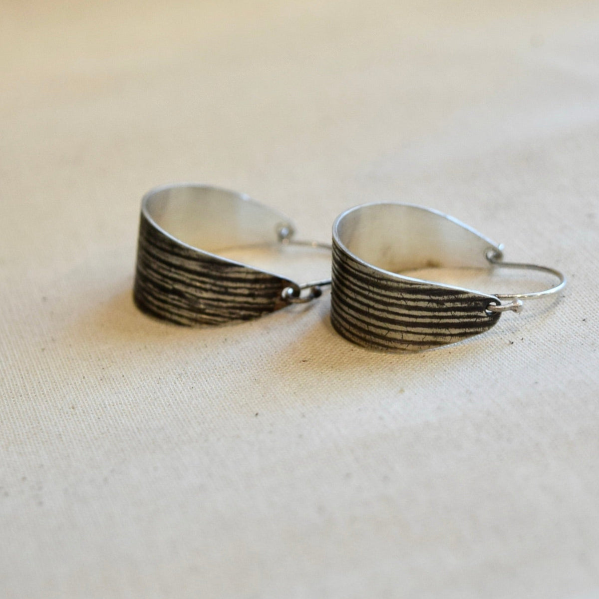 Woodland Hoops: Sterling Silver