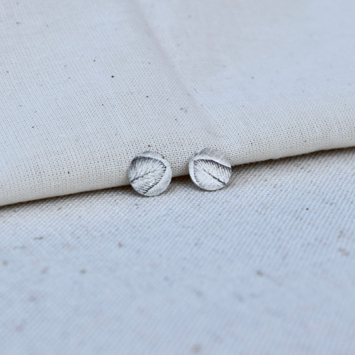 Fern Impression Sterling Silver Studs