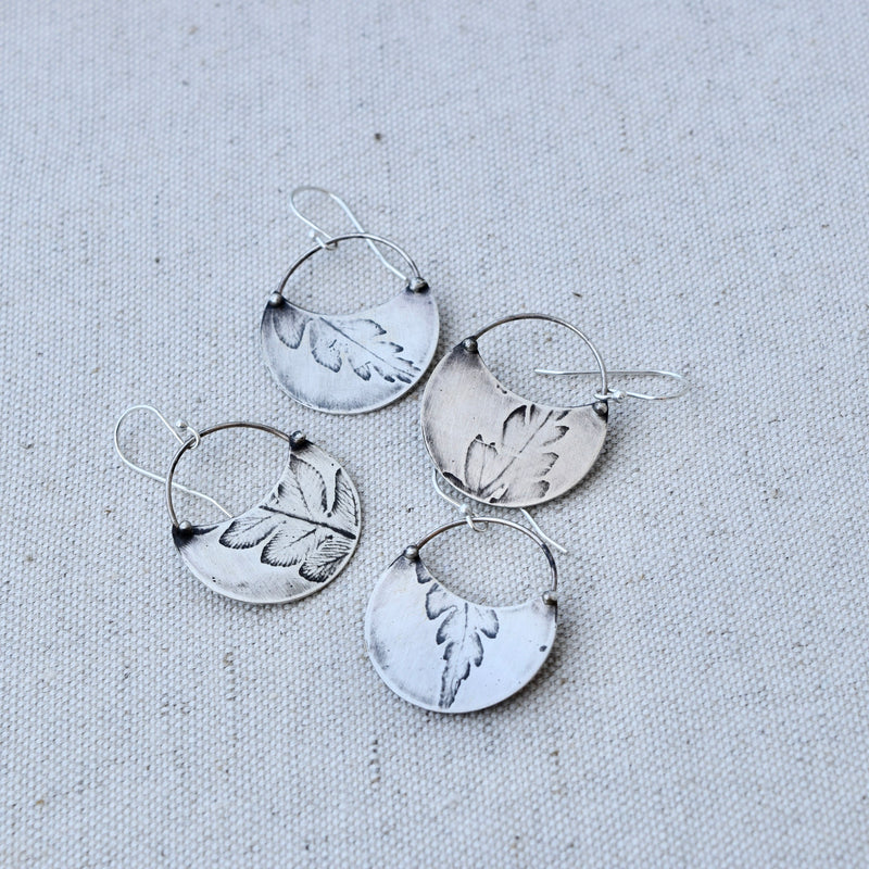 Fern Crescent: Sterling Silver or Brass