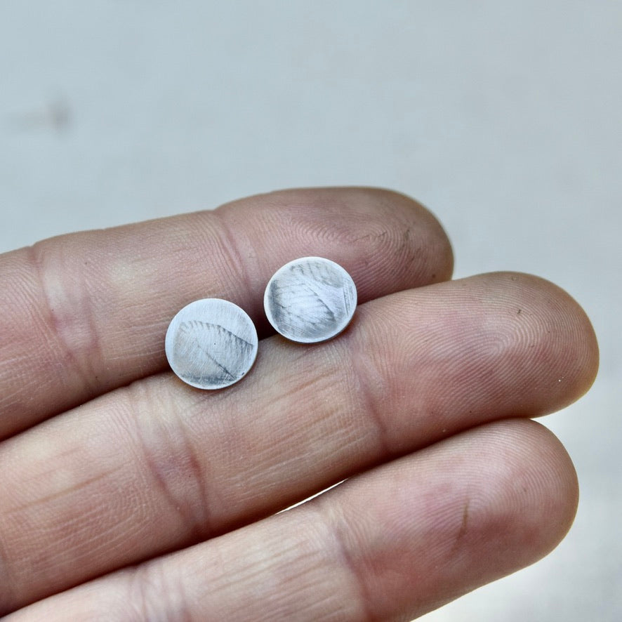 Fern Impression Sterling Silver Studs