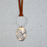 Hydrangea Moon Necklace: Sterling Silver or Brass