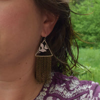 Leaf Triangle Duster Earrings