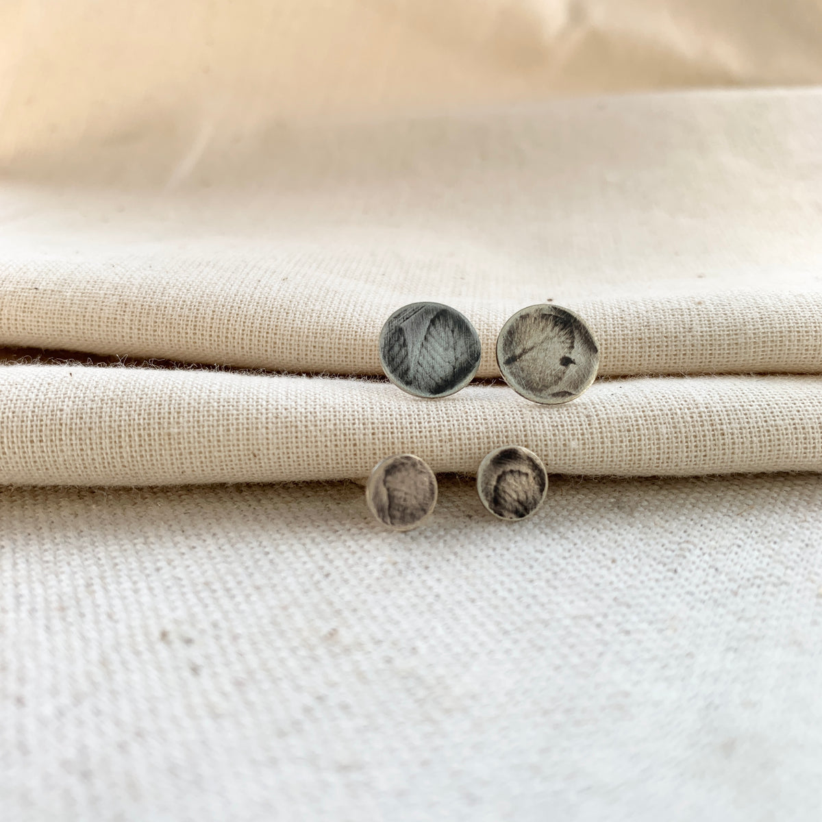 Fern Impression Sterling Silver Studs
