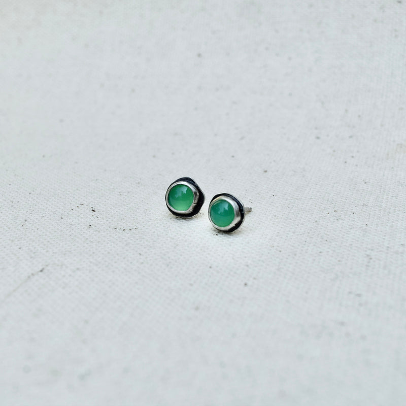 Chrysoprase Studs