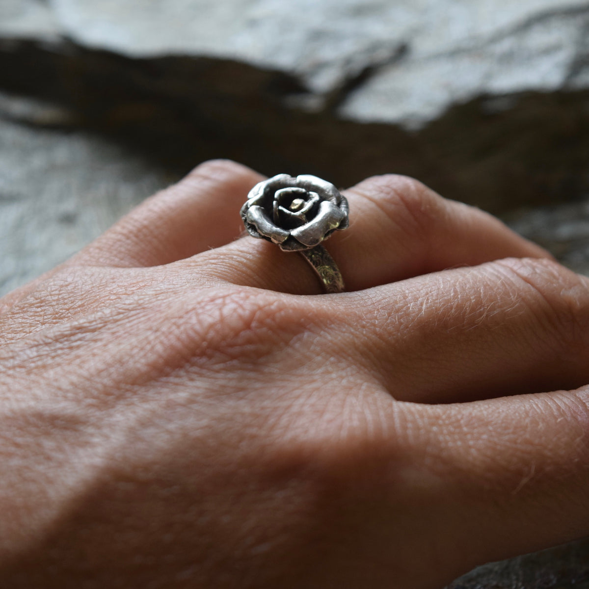 Sterling Silver Rose Ring