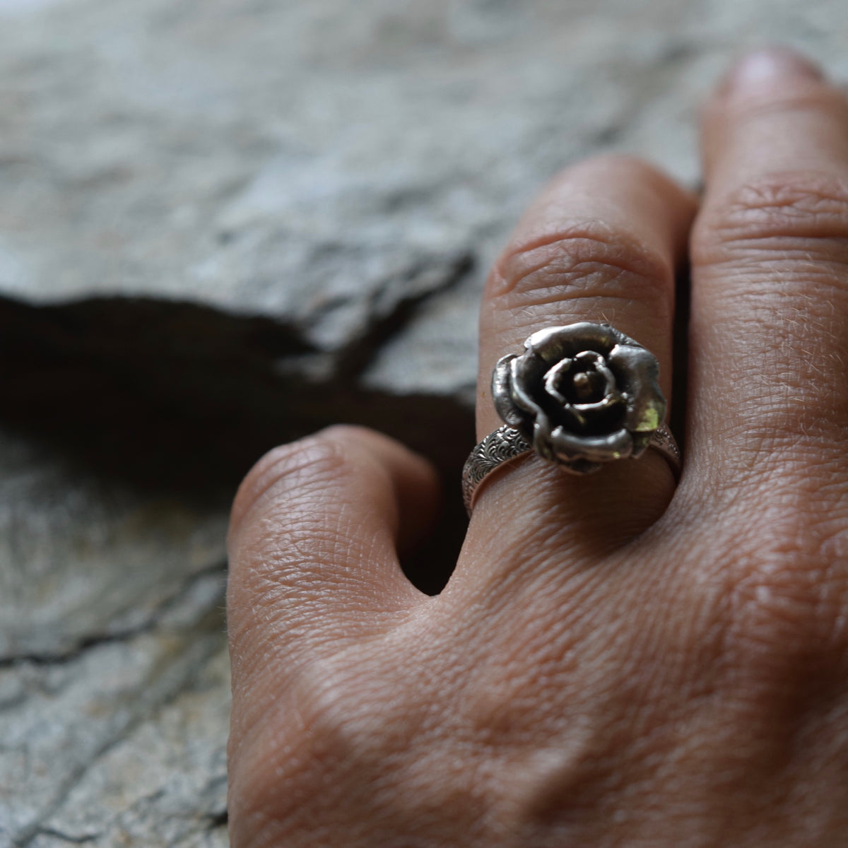 Sterling Silver Rose Ring