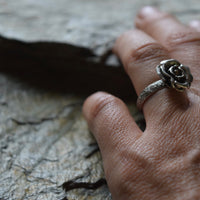 Sterling Silver Rose Ring